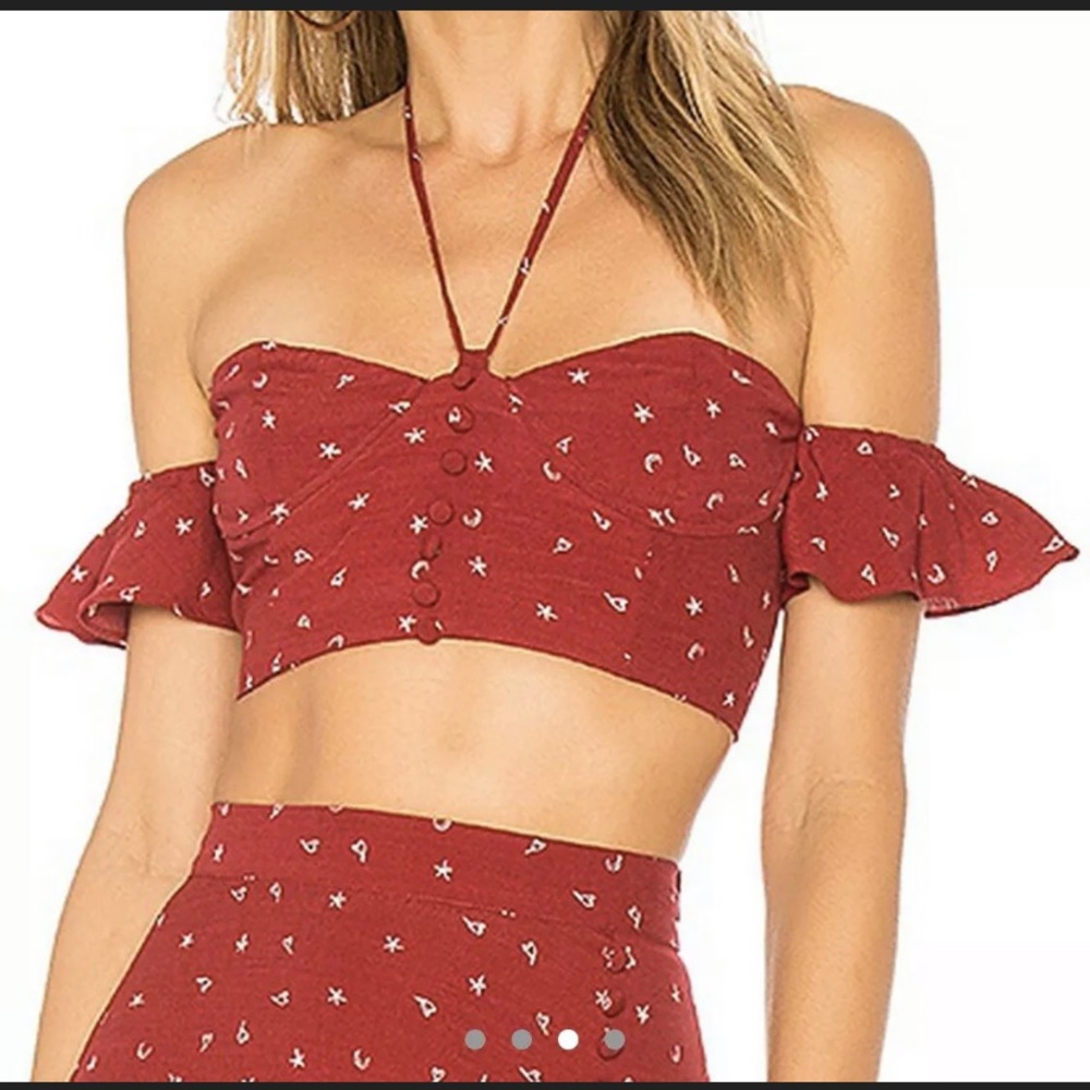 For Love And Lemons Red Crop Top Medium